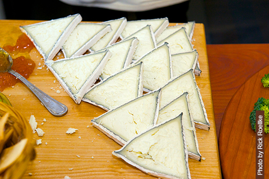 Taste local cheeses like this creamy Humboldt Fog at the upcoming Artisan Cheese Festival.  