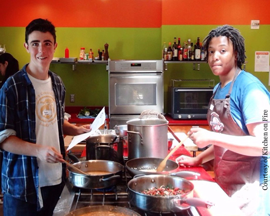 At Kitchen on Fire, teens can spend a week learning to cook dishes from France, India, Mexico, and more. 